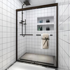 50 in. - 54 in. W x 72 in. H Sliding Framed Shower Door in Oil Rubbed Bronze with Clear Glass