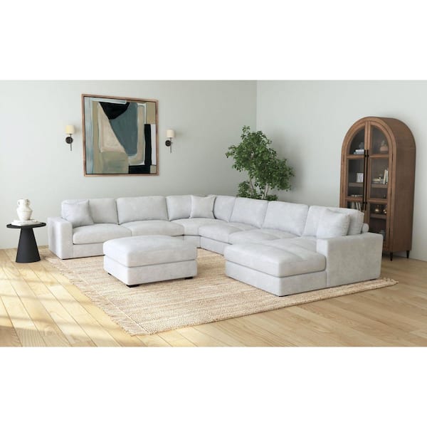 Mesa Stone Polyester Square Accent Ottoman