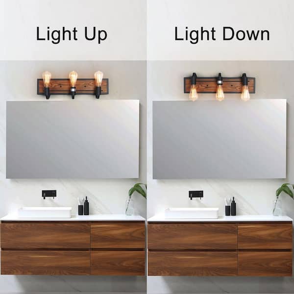 Farmhouse Water Pipe Wall Sconces（3 Heads LNC A03376 Bathroom Vanity Lights 