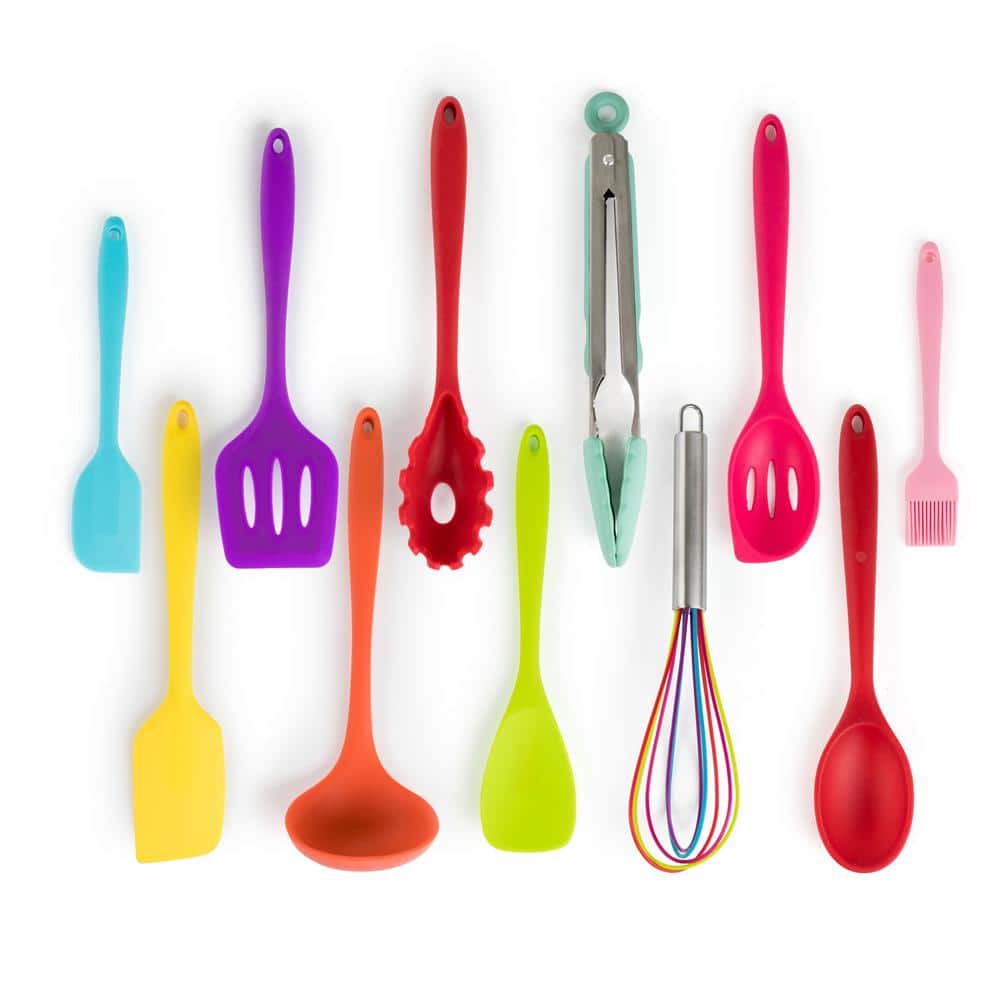 MegaChef Multi-Color 12-Piece Silicone Cooking Utensil Set