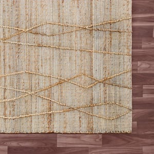 Mauri Natural 9 ft. x 12 ft. Abstract Modern Jute Blend Area Rug