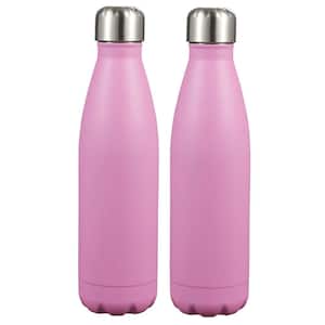 Marina 16 oz. 2-Piece Pink Double Wall Water Bottle