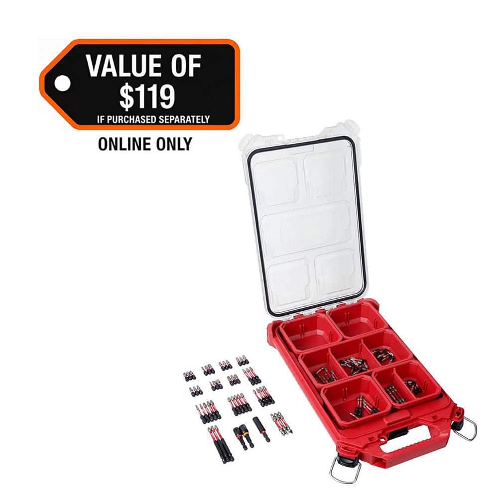Milwaukee SHOCKWAVE Impact Duty Alloy Steel Screw Driver Bit Set with PACKOUT Case (100-Piece) 48-32-4082 - The Home Depot