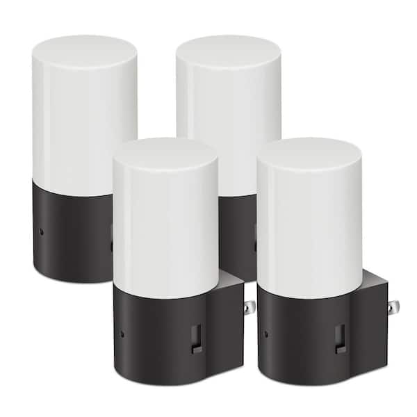 1-Light Modern Plug-In Night Lights Dimmable 3000K with Dusk to Dawn Sensor, 0-100LM Soft Glow(4-Pack)