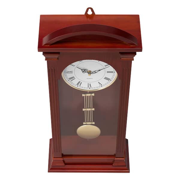 Grandfather Clock 26.7 in. Classic Vintage Pendulum Clock Pine Wood MDF Wall Clocks with Quartz Movement & Quiet Design