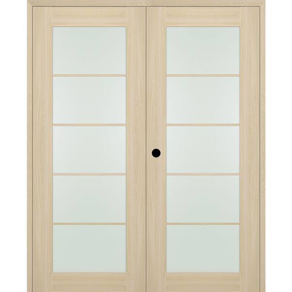 Belldinni Vona 72 in. x 84 in. 5-Lite Right Hand Active Frosted Glass Loire Ash Wood Composite Double Prehung French Door