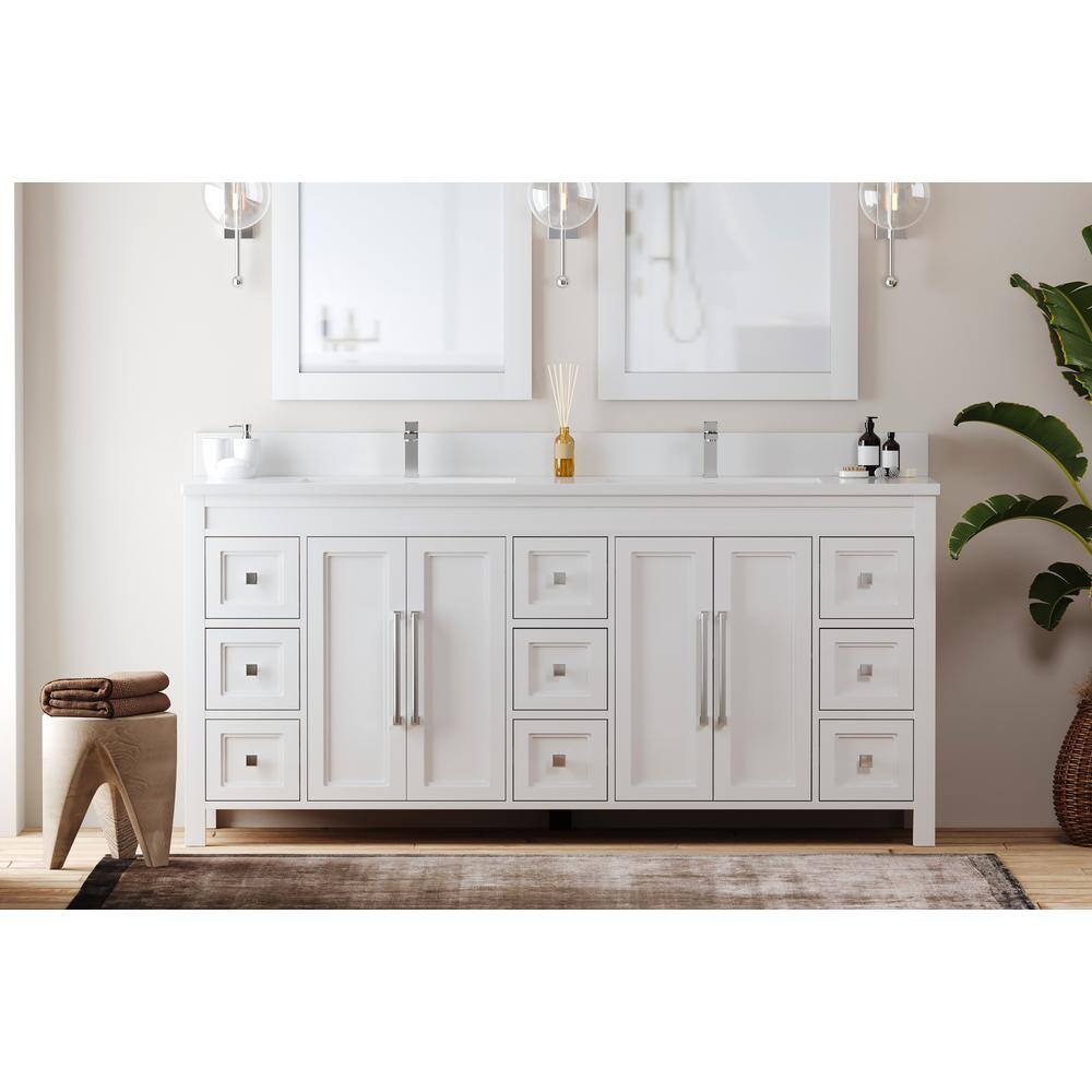 Urban Woodcraft Bienville 75 in. W x 22 in. D x 33.5 in. H Double Bath ...