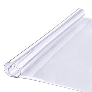 60 in. Dia Clear PVC Table Cover Protector Round Desk Mat Waterproof and Easy Cleaning