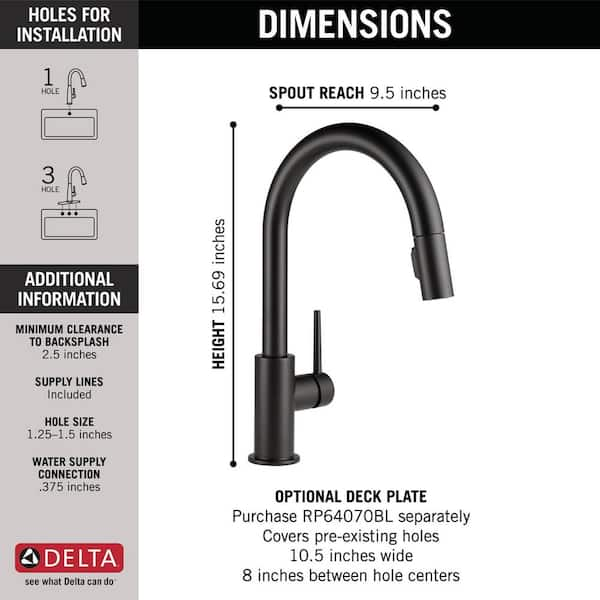 Delta Trinsic Single Handle Pull Down Sprayer Kitchen Faucet with