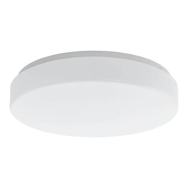 Eglo Beramo 15 in. White Dimmable Integrated LED Flush Mount Light with White Shade