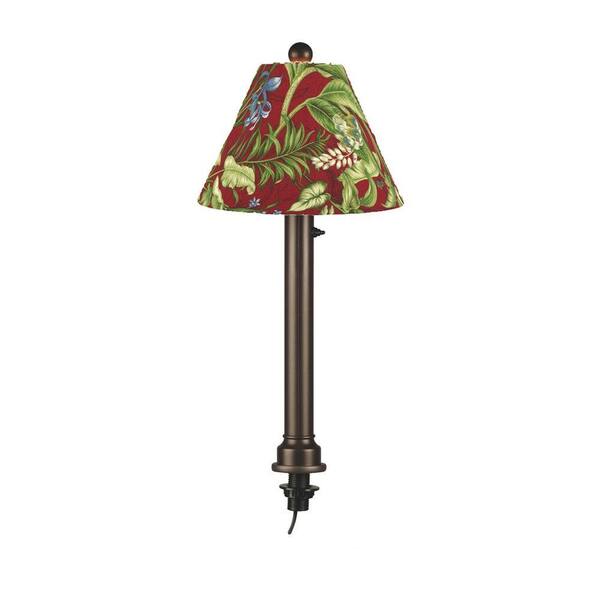 Patio Living Concepts Catalina 28 in. Bronze Umbrella Outdoor Table Lamp with Lacquer Shade
