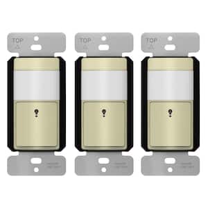 1.25 Amp Single Pole Motion Sensor Switch, No Neutral Required, Ivory (3-Pack)
