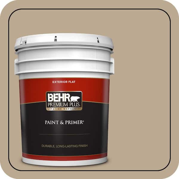 BEHR PREMIUM PLUS 5 gal. #N300-4 Open Canyon Flat Exterior Paint & Primer