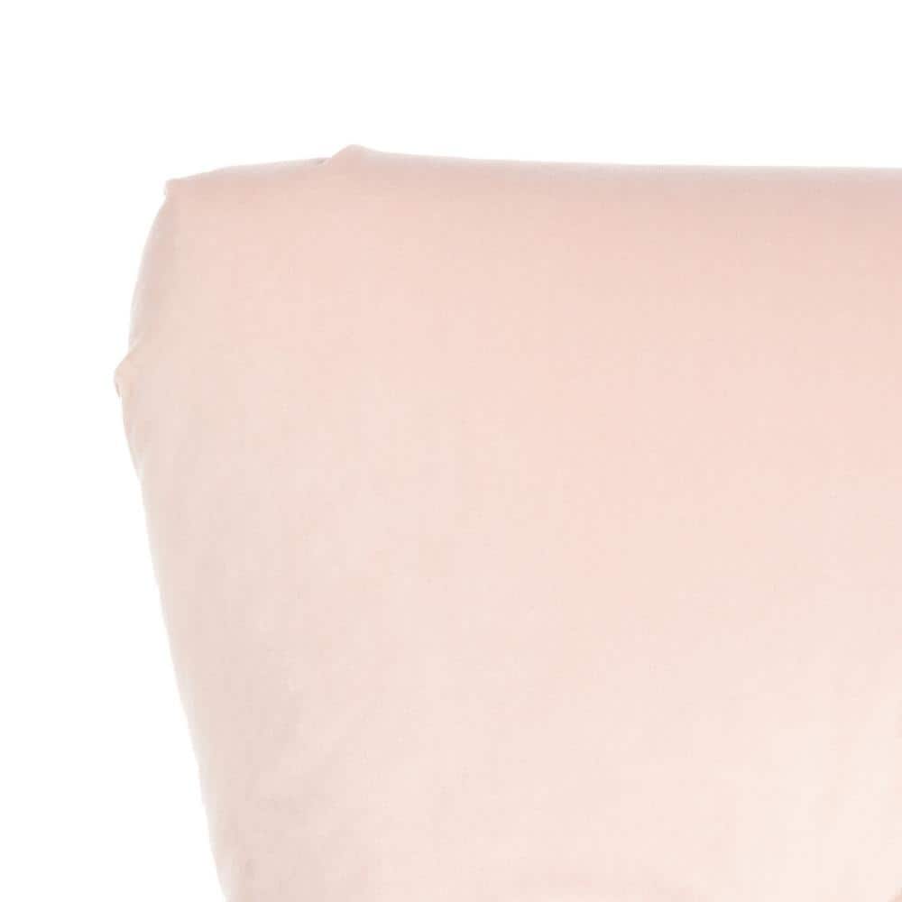 Blush Pink Velvet Contemporary Arm Chair with White Washed Birch Legs