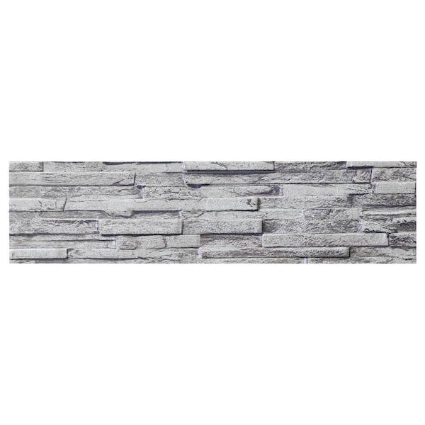 Dundee Deco Falkirk Uffcott 39.4 in. x 9.8 in. Grey Faux Ancient Brick Styrofoam 3D Decorative Wall Panel (14-Pack)