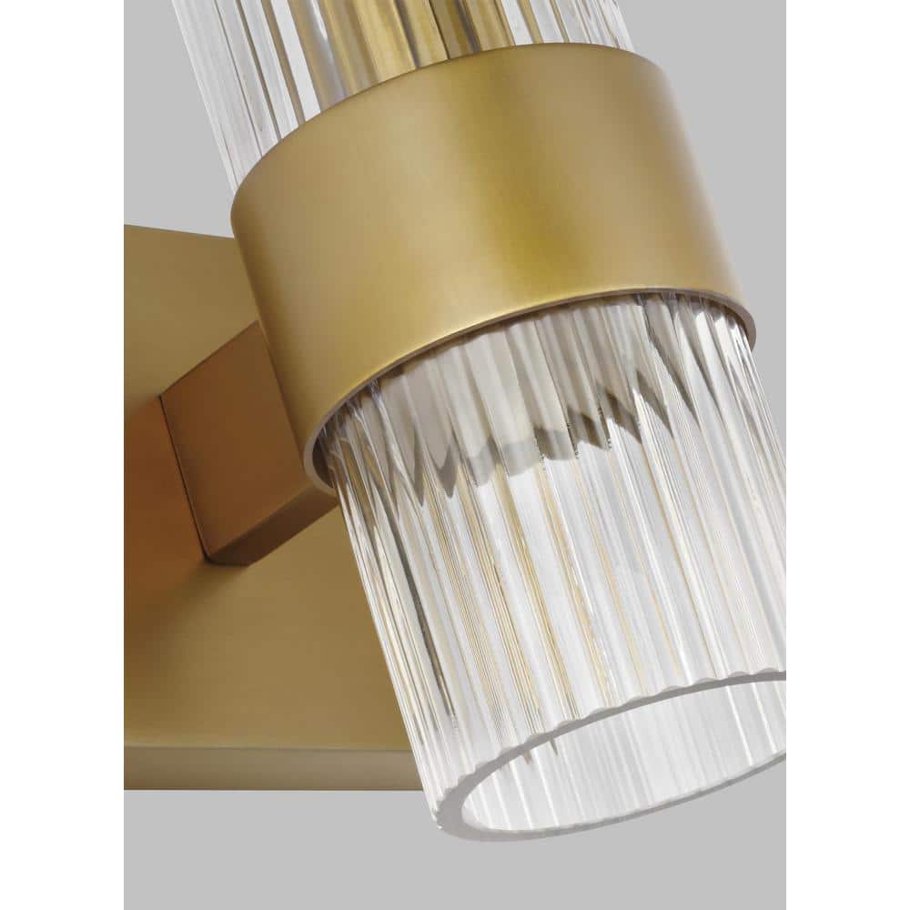 Geneva Burnished Brass and Clear Glass Wall Sconce