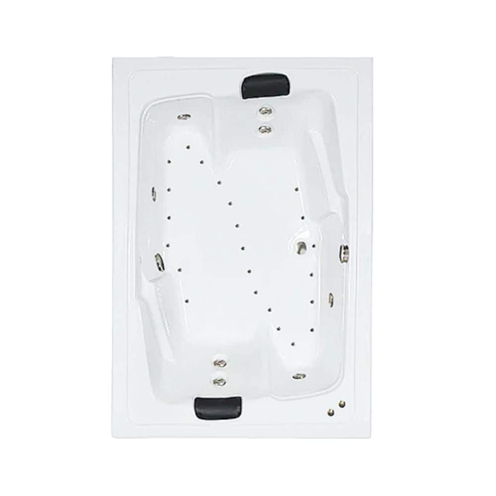 72 in. x 54 in. Acrylic Rectangular Alcove Whirlpool and Air Bathtub with Center Drain in Biscuit price history on PriceWatchPro