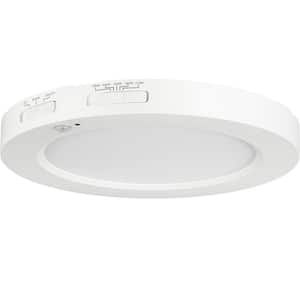 8 in. 1-Light White Selectable LED 27K/30K/35K/40K/50K Color 90 CRI Dimmable Motion Sensor Round Mini Panel Flush Mount