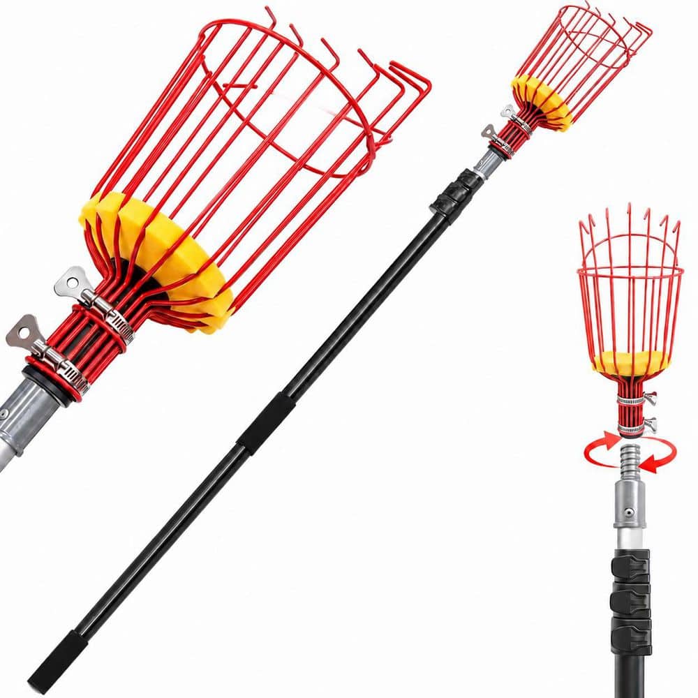 13 in. Tree Pruner Telescoping Fruit Picker with  4-12FT Adjustable Aluminum Pole and Basket Tool for Apples Mangoes price history on PriceWatchPro