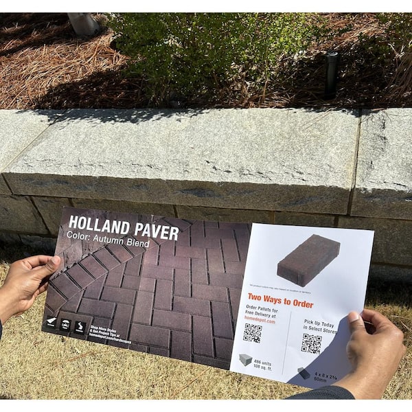 Paper Sample Only: 8 in. x 4 in. x 2.25 in. Autumn Blend Concrete Holland Paver Sample Board (1-Piece)