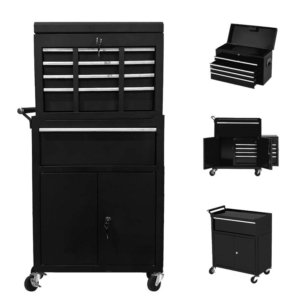 5-Drawer 2-in-1 Rolling Tool Chest, Detachable, Lockable, Sliding Drawers, Garage/Workshop/Warehouse, Black price history on PriceWatchPro