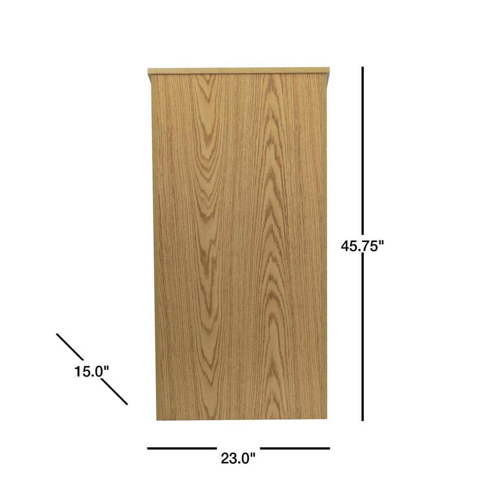 Oak Wood Stand-Up Lectern with Adjustable Shelf