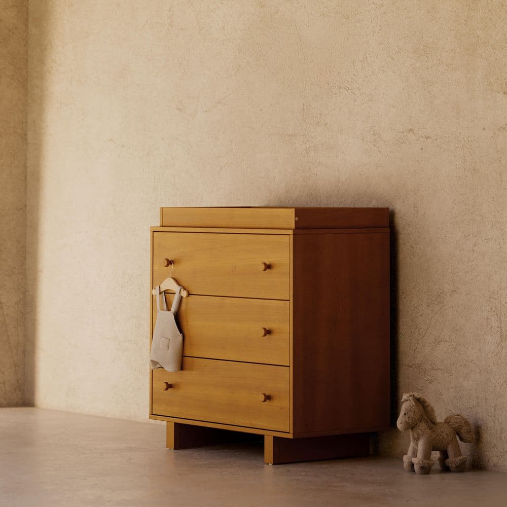 Texas Almond 3-Drawer 35.62 in. Wide Dresser with Changing Topper