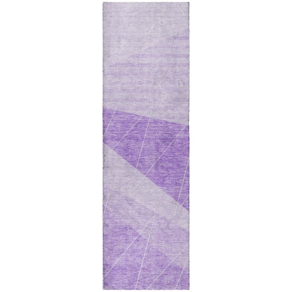 Dream Shag Premium Machine Washable Abstract ADS706 Lavender 2 ft. x 7 ft. Runner Rug