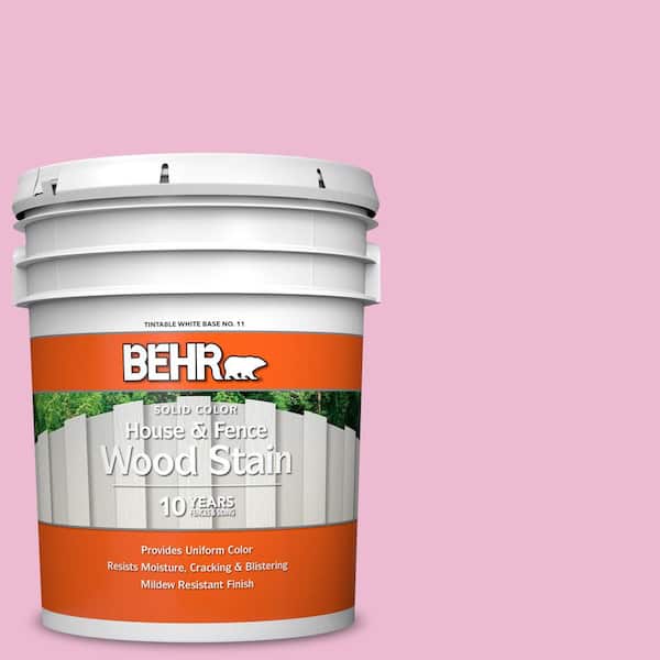 BEHR 5 gal. #P130-2A Dainty Pink Solid Color House and Fence Exterior Wood Stain