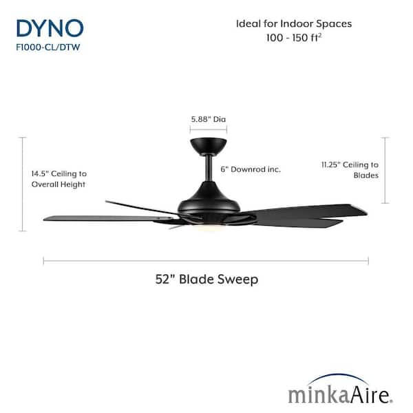 MINKA-AIRE Dyno 52 in. Integrated LED Indoor Coal Black and Dark