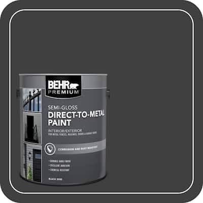 BEHR PREMIUM 1 gal. Black Semi-Gloss Direct to Metal Interior/Exterior Paint