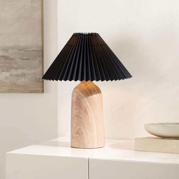 SAFAVIEH Fabi 19 in. Black/Natural Table Lamp
