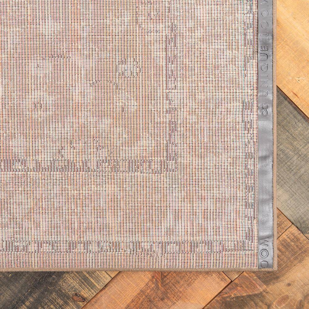 Penrose Vintage Overdyed Light Brown & Blue Floral Area Rug