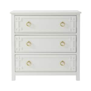 Modern White 3 Drawer Accent 30.71 in. Wide Chest of Drawer