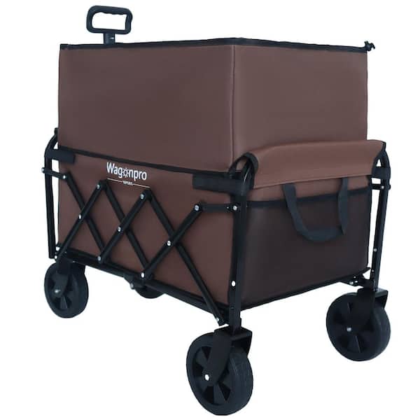 11.8 cu. ft. Steel Garden Cart with Heavy-Duty Frame, All-Terrain 360° Swivel Wheels, Lightweight and Compact