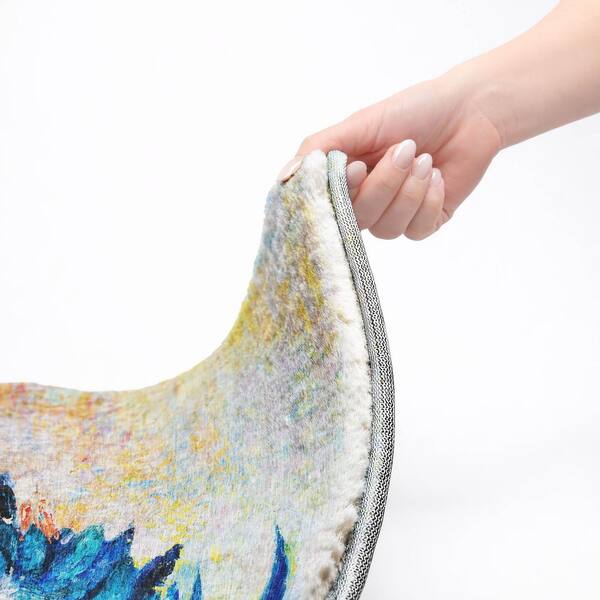 Dream Shag Premium Machine Washable Abstract ADS156 Blue 3 ft. x 4 ft. Area Rug