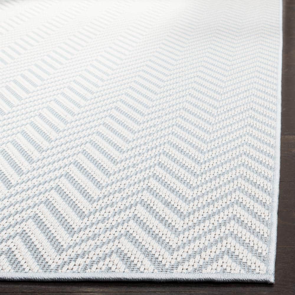 Bermuda Bliss Blue Synthetic 2' x 8' Easy-Care Outdoor Rug