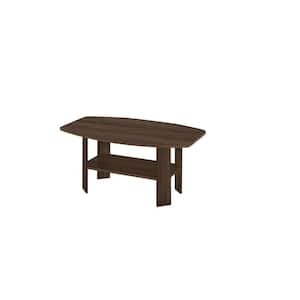 Mariana 35.5 in. Walnut Rectangle Wood Coffee Table with Shelves, and Storage