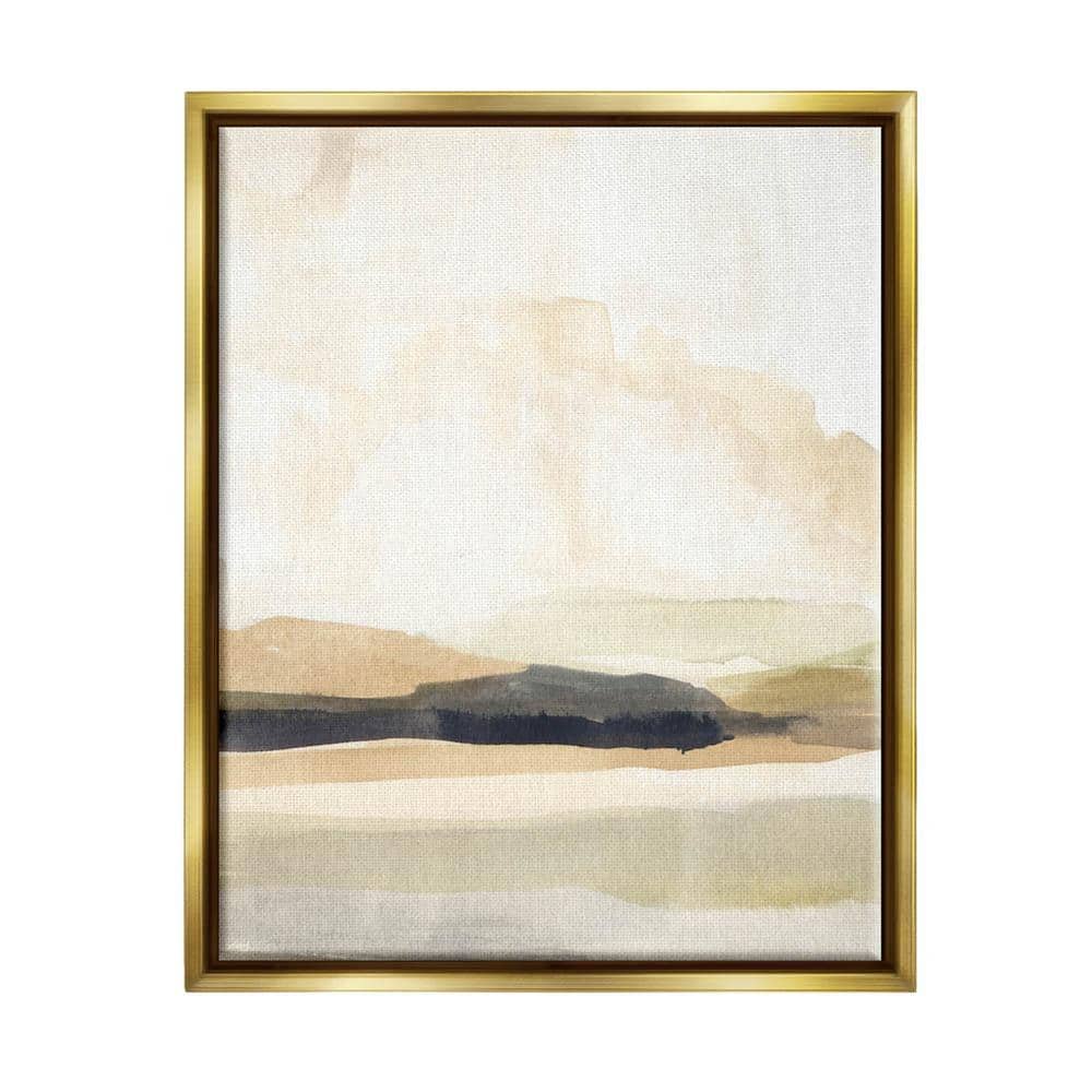 Gold Floater Framed Abstract Landscape Canvas Print, 21" x 17"