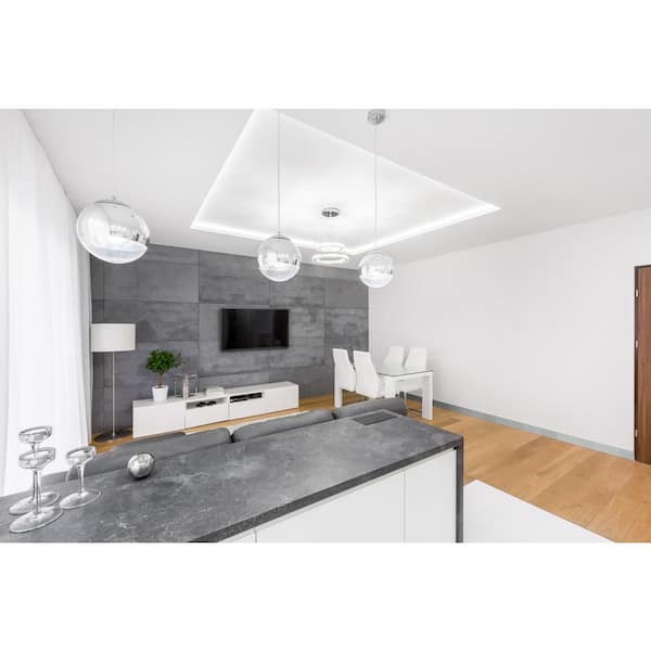 Domino Gray Bullnose 3 in. x 6 in. Glossy Ceramic Wall Tile (44 lin. ft./Case)