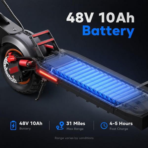 2-Wheel Heavy Duty Electric Scooter in Black