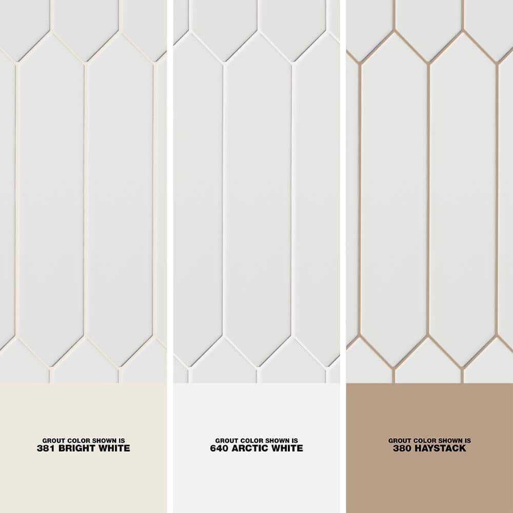 Lane 2.6" x 13" White Polished Ceramic Hexagonal Wall Tile