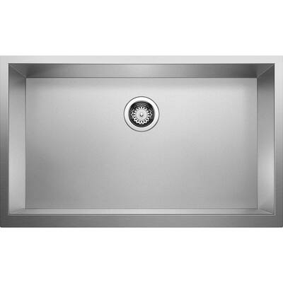 Precision Undermount Stainless Steel 32 in. x 19.5 in. Single Bowl Kitchen Sink in Satin Polished