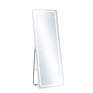 20 in. W x 63 in. H Rectangle Aluminum Alloy Frameless Rounded Corner Silver Full-Length Mirror