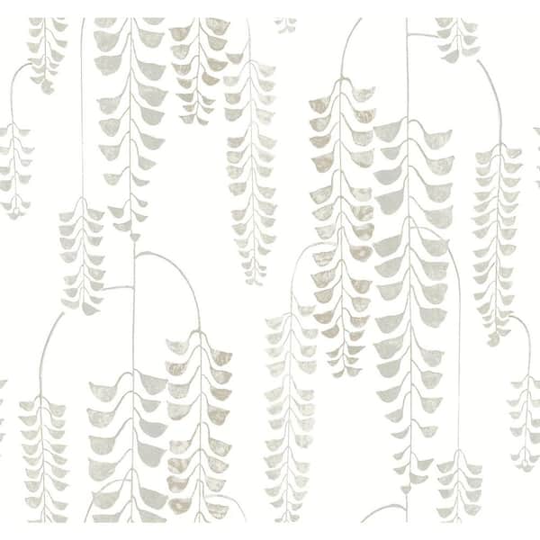 60.75 sq.ft. White Deco Wisteria Wallpaper