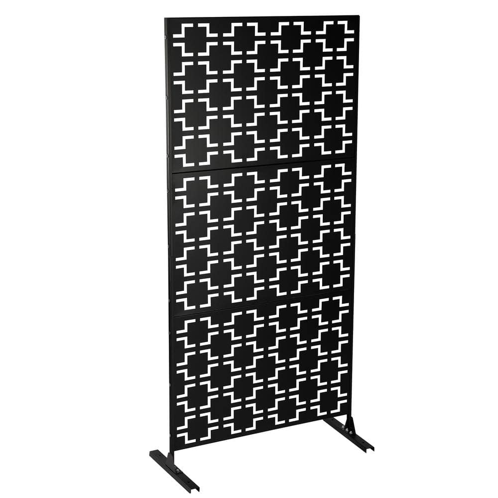 YIYIBYUS 6.2 ft. x 2.9 ft. Outdoor Freestanding Metal Privacy Screen ...