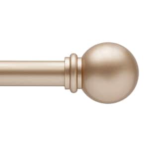 Chelsea 28 in. - 48 in. Adjustable Single Curtain Rod 5/8 in. Diameter in Soft Brass with Ball Finials