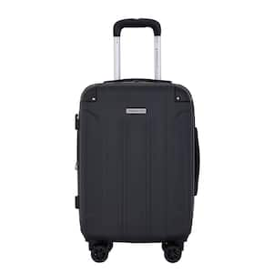 22in BLACK ROLLING EXPANDABLE HARDSIDE CARRY-ON with 4- IN-1 USB CHARGING FEATURE