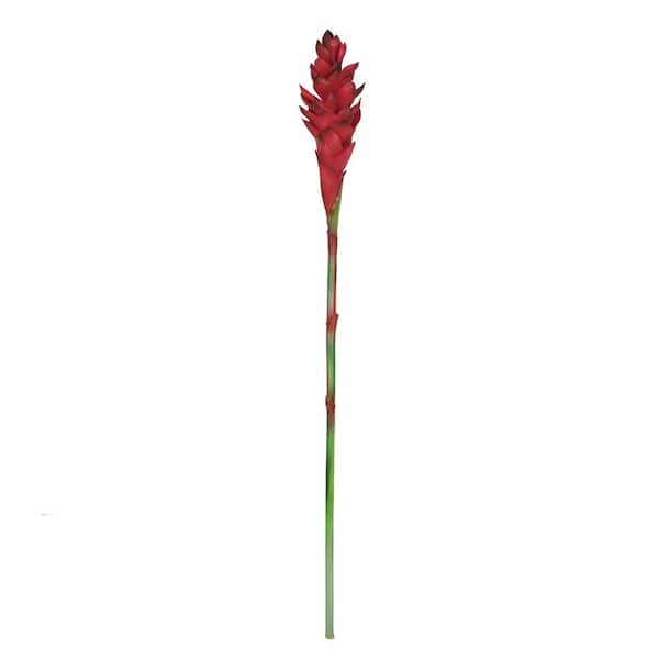 LIVING LUXURY 31 in. Real Touch Red Artificial Ginger Flower Stem Tropical Spray (Set of 3)