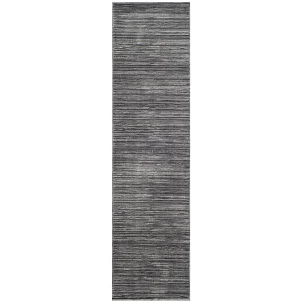 SAFAVIEH Vision Gray 2 ft. x 20 ft. Solid Runner Rug